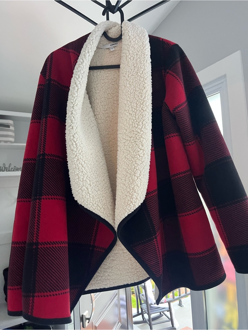 Sonoma Red and Black Buffalo Plaid Sherpa Jacket